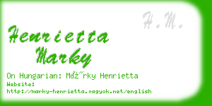 henrietta marky business card